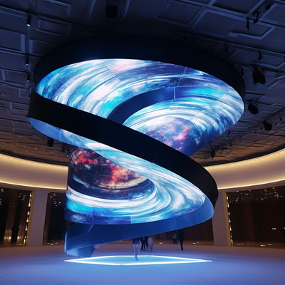 Ecrã LED curvado P3 Escala de pixels de 14 bits em cinza Pitch de 3 mm