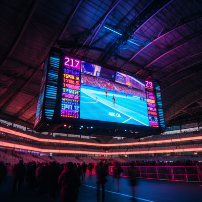 Espetáculo LED de estádio suspenso interior 1920Hz Taxa de atualização ISO9001