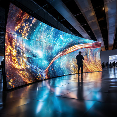 Dimensão do módulo em cores completas P3/P3.91/P4/P4.81/P5/P6 Ecrã LED flexível para interiores com alto contraste e brilho