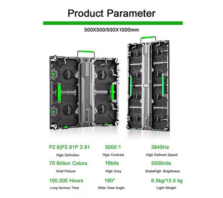 Painéis LED de alumínio leve com SMD2121 3-em-1 2.976Mm Pitch de pixels e exibição em cores