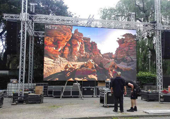 Painel de LED para exterior 500x500mm P4.81 com à prova d'água IP65 e taxa de atualização de 3840-7680Hz para eventos de aluguel