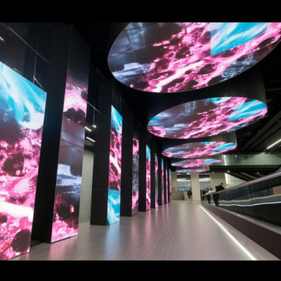 Painel de exibição de tela LED transparente e flexível Ultra Thin P4 Indoor