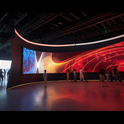 Display transparente curvo personalizado de 14 bits LED Screen P3 Interior