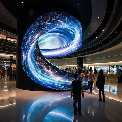 Exibições de parede de vídeo LED curvas ao ar livre / interior Taxa de atualização de 3840Hz